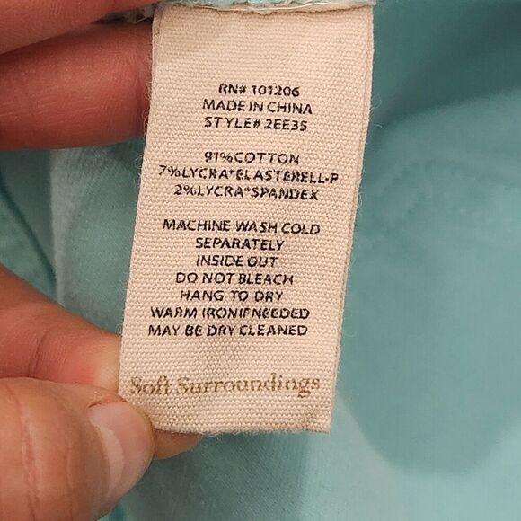 Soft Surroundings Stretch High Rise Bermuda Shorts Blue Denim Women's Sz M - Picture 7 of 10